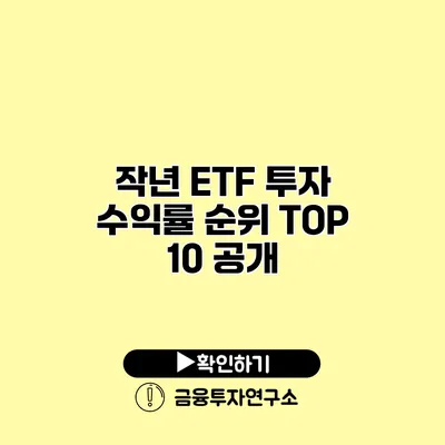 작년 ETF 투자 수익률 순위 TOP 10 공개