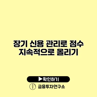 장기 신용 관리로 점수 지속적으로 올리기