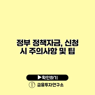 정부 정책자금, 신청 시 주의사항 및 팁