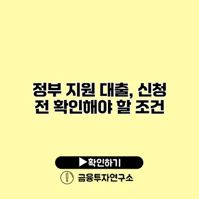 정부 지원 대출, 신청 전 확인해야 할 조건