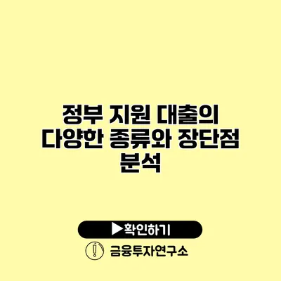 정부 지원 대출의 다양한 종류와 장단점 분석