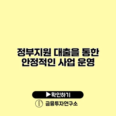 정부지원 대출을 통한 안정적인 사업 운영