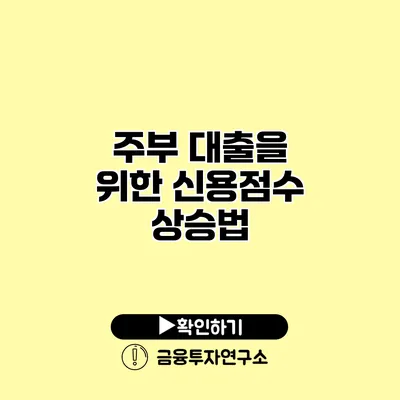 주부 대출을 위한 신용점수 상승법