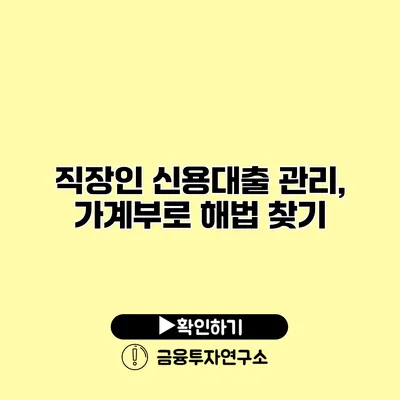 직장인 신용대출 관리, 가계부로 해법 찾기