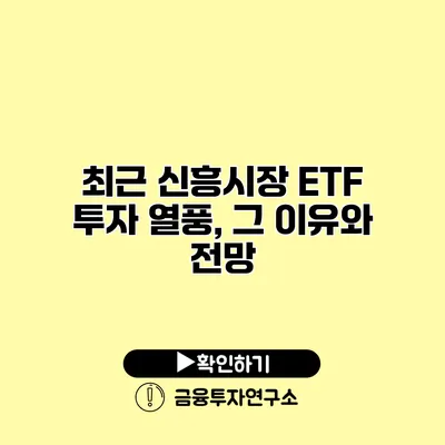 최근 신흥시장 ETF 투자 열풍, 그 이유와 전망