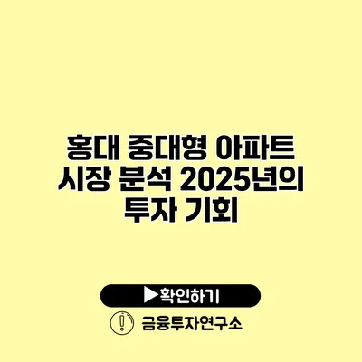 홍대 중대형 아파트 시장 분석 2025년의 투자 기회