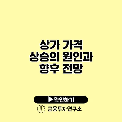 상가 가격 상승의 원인과 향후 전망