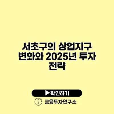 서초구의 상업지구 변화와 2025년 투자 전략