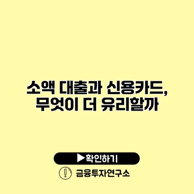 소액 대출과 신용카드, 무엇이 더 유리할까?