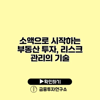 소액으로 시작하는 부동산 투자, 리스크 관리의 기술