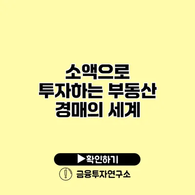 소액으로 투자하는 부동산 경매의 세계