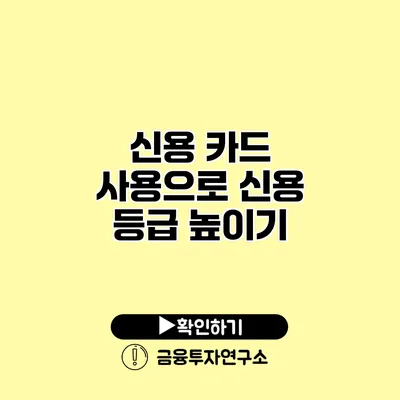 신용 카드 사용으로 신용 등급 높이기 신용 카드 사용으로 신용 등급 높이기