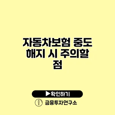 자동차보험 중도 해지 시 주의할 점