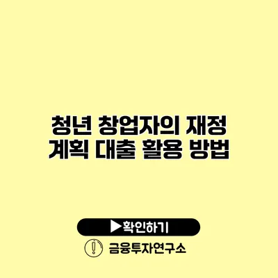 청년 창업자의 재정 계획 대출 활용 방법