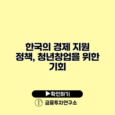 한국의 경제 지원 정책, 청년창업을 위한 기회